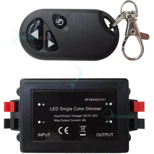 Dimmer 8A Cu Telecomanda Pentru Banda Led 12V  1