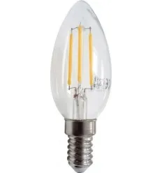 Bec Led Filament E14 4W C35 Alb Cald