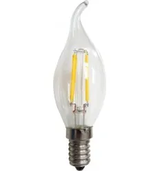 Bec Led Filament E14 4W Flacara C35 Alb Cald