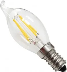 Bec Led Filament E14 4W Flacara C35 Alb Cald