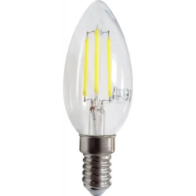 Bec Led Filament E14 4W C35 Alb Rece  1