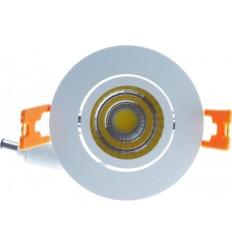 Spot Cob Led 3W Rotund Mobil Rama Alba
