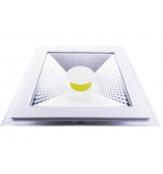 Spot Cob Led 15W Patrat Alb Rece Cu Geam