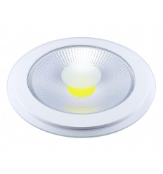 Spot Cob Led 10W Rotund Alb Rece Cu Geam