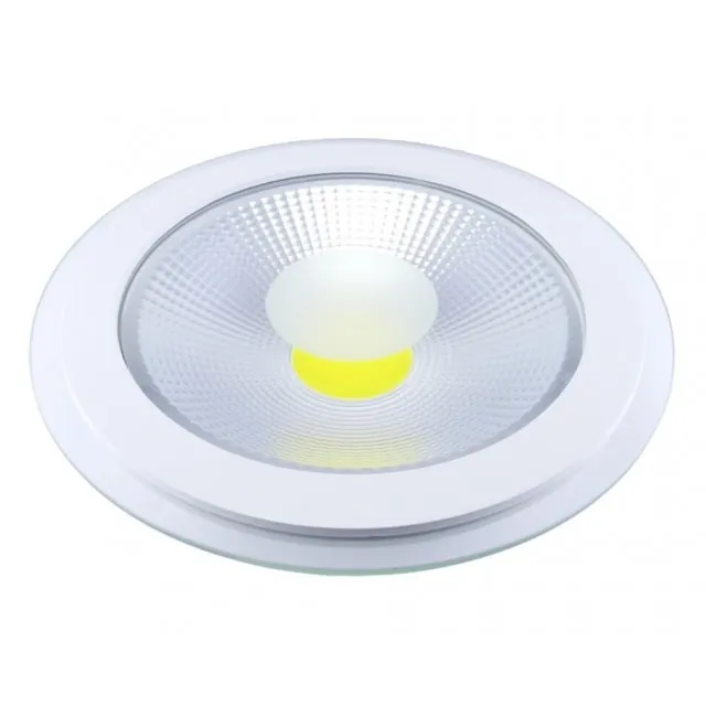 Spot Cob Led 10W Rotund Alb Rece Cu Geam - 1