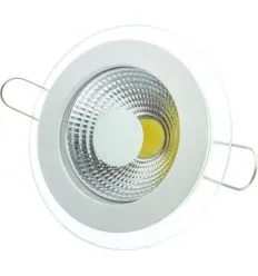 Spot Cob Led 5W Rotund Alb Rece Cu Geam