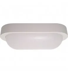 Aplica Led Bat 10W Ovala Rama Alba Ip65 3000K