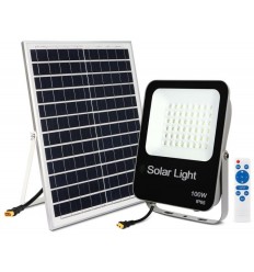 Proiector Cu Panou Solar 100W Led Si Telecomanda