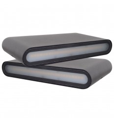 Aplica Led 2x6W 12W Neagra Pentru Perete IP65 Alb Cald