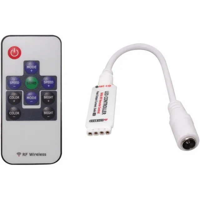 Mini Controler RGB 12A 144W 12V Cu Telecomanda RF 10 Taste - 1