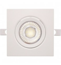 Spot Led Patrat 9W Ip44 Alb Rece Reglabil Cu Rama Alba