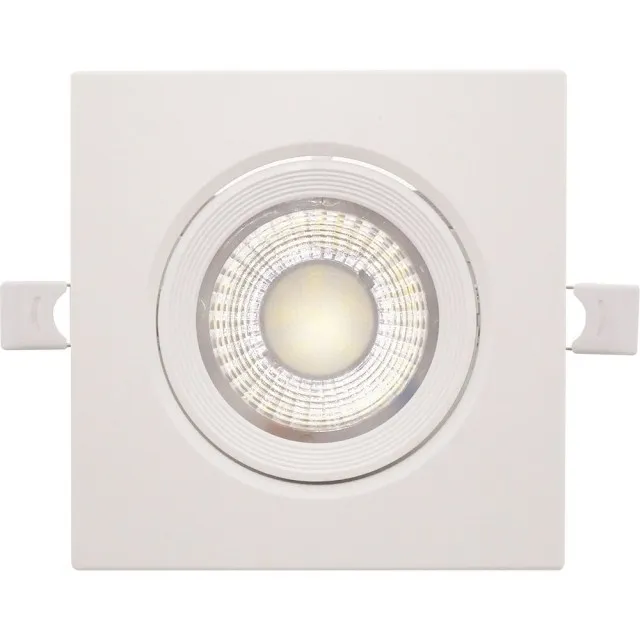 Spot Led Patrat 9W Ip44 Alb Rece Reglabil Cu Rama Alba - 1