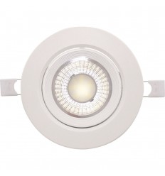 Spot Led Rotund 9W Ip44 Alb Rece Reglabil Cu Rama Alba