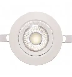 Spot Led Rotund 9W Ip44 Alb Rece Reglabil Cu Rama Alba