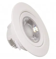 Spot Led Rotund 9W Ip44 Alb Rece Reglabil Cu Rama Alba