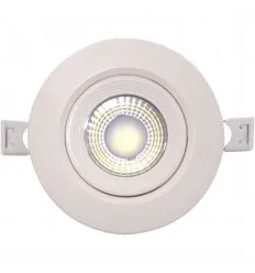 Spot Led Rotund 5W Ip44 Alb Rece Reglabil Cu Rama Alba
