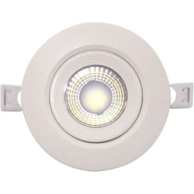 Spot Led Rotund 5W Ip44 Alb Rece Reglabil Cu Rama Alba  1