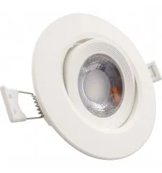 Spot Led Rotund 5W Ip44 Alb Rece Reglabil Cu Rama Alba