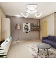 Lustra Led 50W 3 Brate Triunghi Cu Telecomanda
