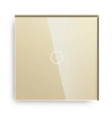 Intrerupator Touch Simplu Auriu Cu Fata Din Sticla