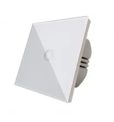 Intrerupator Touch Cap Scara Alb Cu Fata Din Sticla