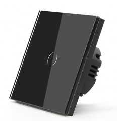 Intrerupator Touch Cap Scara Negru Cu Fata Din Sticla