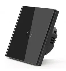 Intrerupator Touch Cap Scara Negru Cu Fata Din Sticla