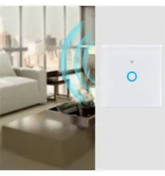Intrerupator Touch Simplu Wi-Fi Alb Cu Fata Din Sticla
