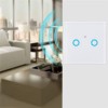 Intrerupator Touch Dublu Wi-Fi Alb Cu Fata Din Sticla  2