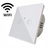 Intrerupator Touch Dublu Wi-Fi Alb Cu Fata Din Sticla  1