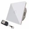 Intrerupator Touch Simplu Alb Sticla Cu Telecomanda RF - 1