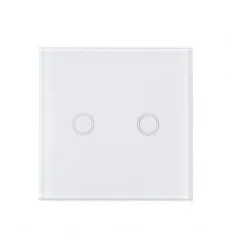 Intrerupator Touch Dublu Alb Sticla Cu Telecomanda RF