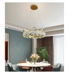 Lustra Led Ajustabila 95W Aurie Flower Cu Telecomanda IR