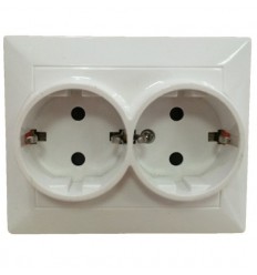 Priza Dubla 2P+E Alba Spin Top