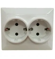 Priza Dubla 2P+E Alba Spin Top
