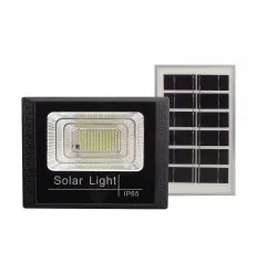 Proiector Led 25W Cu Panou Solar Si Telecomanda Ir