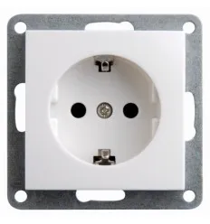 Priza Simpla Alba 2P+E Spin Top