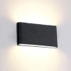 Aplica Led Exterior Neagra 24W IP65 Slim Iluminat Sus Jos Alb Cald - 2