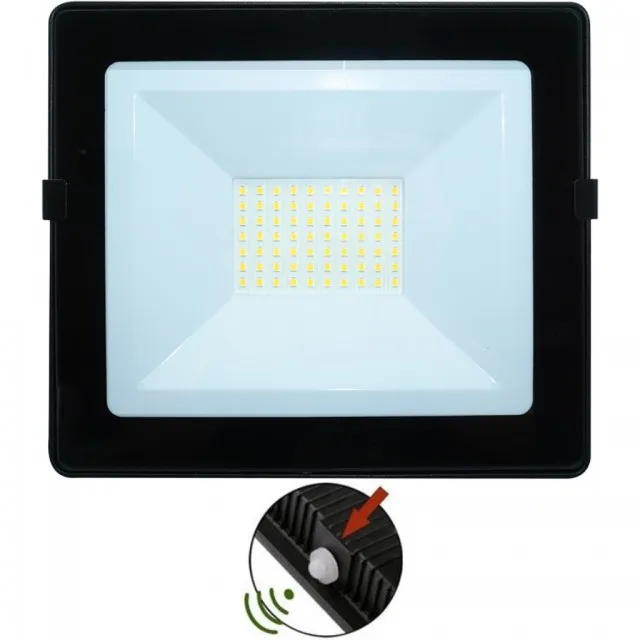 Proiector Led Negru 50W 4000K Cu Fotocelula Senzor Crepuscular  1