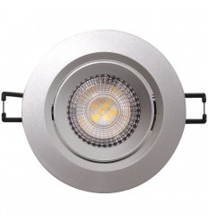 Spot Led 7W Rotund Reglabil Rama Gri Aluminiu 560 Lumeni