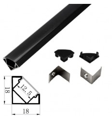 Profil Aluminiu Negru 90 Grade 100Cm