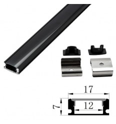 Profil Aluminiu Negru Slim Aplicat 100Cm