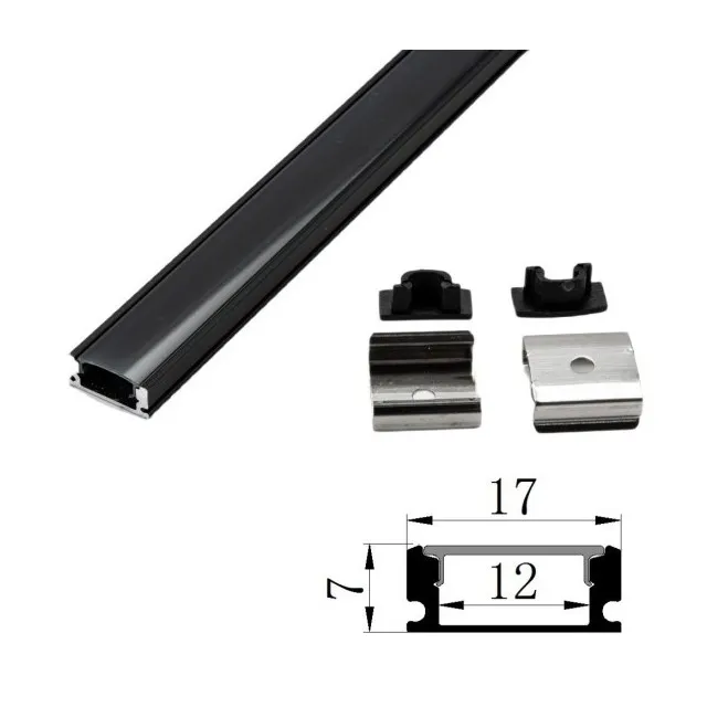 Profil Aluminiu Negru Slim Aplicat 100Cm - 1