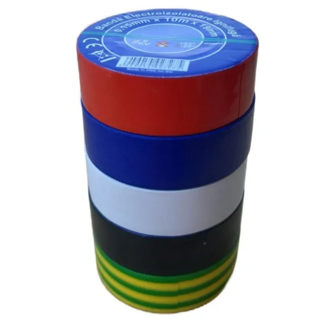 Banda Izolatoare Ignifuga Multicolora 19x0.15mm 10m  1