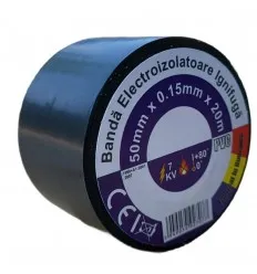 Banda Izolatoare Ignifuga Neagra Lata 50x0.15mm 20m
