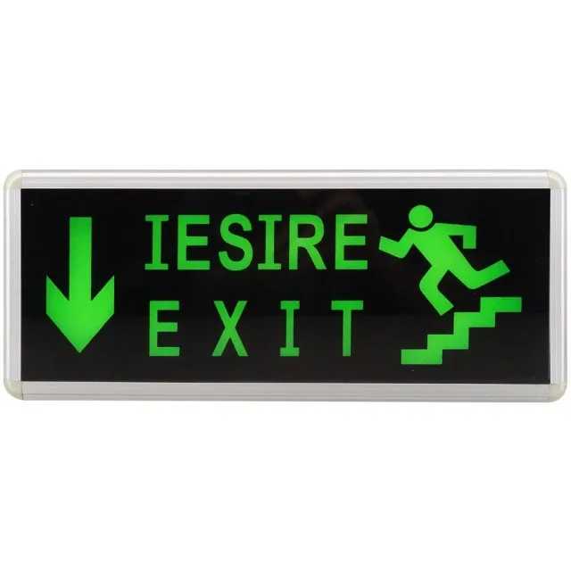 Lampa Iesire Exit Led Sageata Jos Trepte Scara - 1 Fata  1