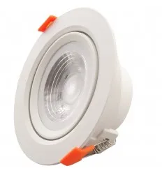 Spot Led Rotund Reglabil 9W Plastic Alb Rece/Alb Natural