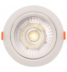 Spot Led Rotund Reglabil 12W Plastic Alb Rece/Alb Natural