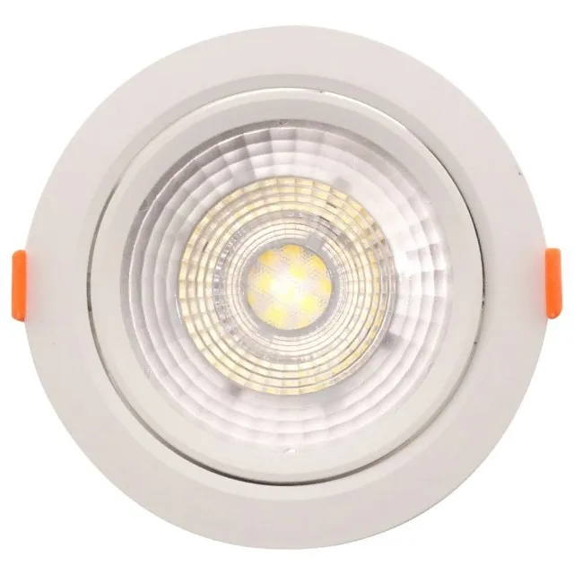 Spot Led Rotund Reglabil 12W Plastic Alb Rece/Alb Natural - 1