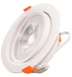 Spot Led Rotund Reglabil 12W Plastic Alb Rece/Alb Natural